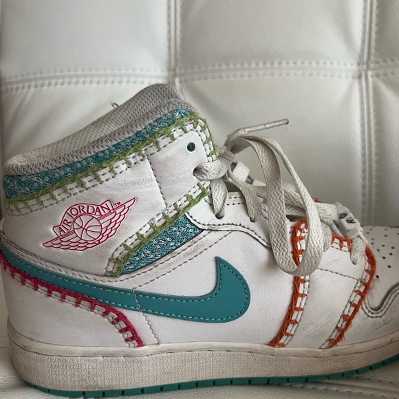 Jordan Other - Nike Air Jordan White Multi Sneakers Size US 4.5 Y Kids